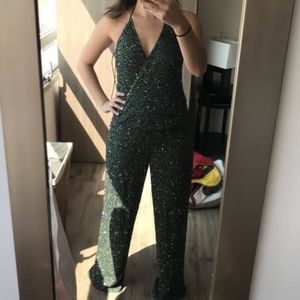 Green Sequen Jumpsuit